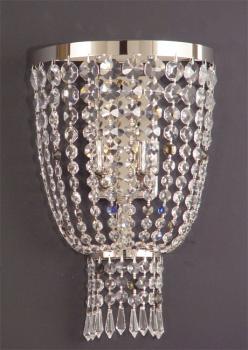 CRYSTAL SCONCE - Nickel Sconce - Full Leaded Crystal