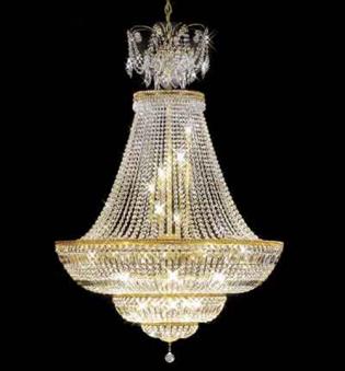 Lustres pampilles - Lustre or - cristal Asfour