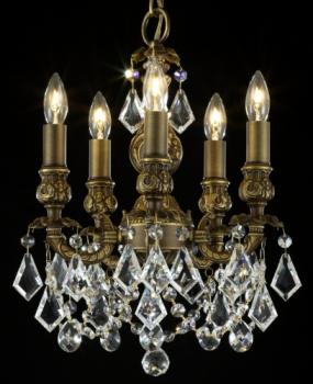 Bedroom Lighting - Antique Brass Chandelier- Asfour Crystal