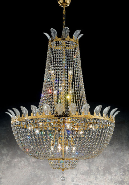 Lámpara de techo clásicas - Lampara de oro cristal Asfour - Lamparas Cristal - Decorative Chandelier MEXICO