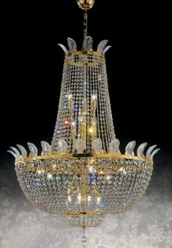 Lampara de cristal estilo imperio - Lampara de oro con cristal Asfour