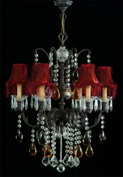 Bronze crystal chandelier - Chandelier Coal Brass and Murano Crystal