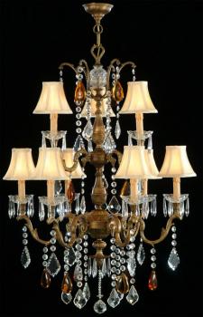 Chandeliers - Rust Brown chandelier-Crystal Murano