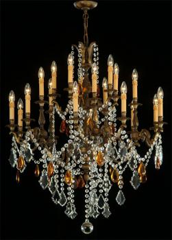 Pendant Light - Rust Brown chandelier-Crystal Murano