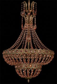 Empire style chandelier - Chandelier Roman Pewter and Murano Crystal