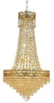 Lámparas comedor - Lampara de oro con cristal Asfour