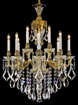 Lustres pampilles - Français lustre d'or avec cristal Asfour