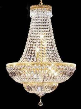 Lumière salle à manger - Lustre or - cristal Asfour