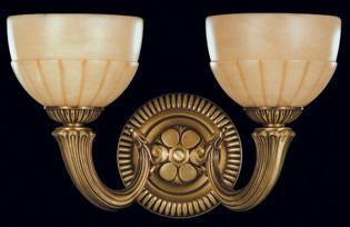 Alabaster Kronleuchter - Antique Brass