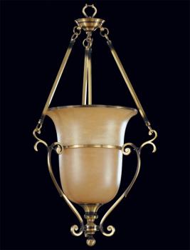 Alabaster Kronleuchter - Antique Brass