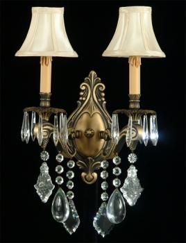 Lampara de cristal - Lampara Antique Brass -cristal