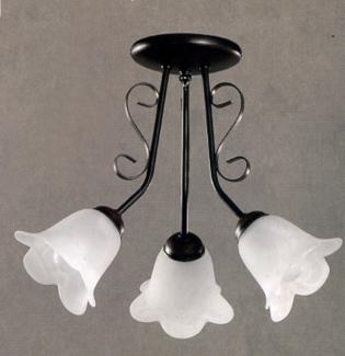 Wrought Iron Chandelier - Chandelier black+brown cream+gold