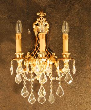 Crystal chandelier  sconce - Gold Chandelier -Full Leaded Crystal