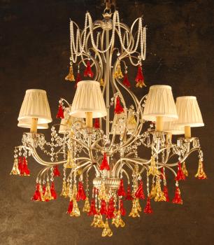 Crystal chandelier - Dining room chandelier -silver lead-swarovski-murano