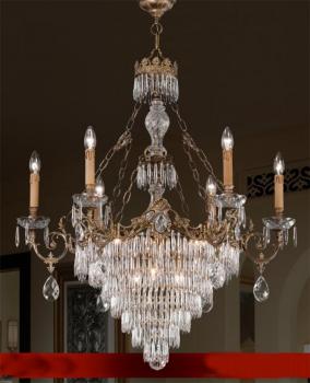Foyer chandelier - Chandelier with Rustic Silver and Murano Crystal
