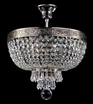 Crystal ceiling light - Antique Silver Chandelier and  Asfour Crystal