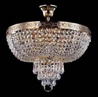 Crystal Semi-Flush - French Gold  Chandelier-Asfour  Crystal