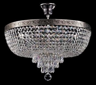 Crystal ceiling light - Antique Silver Chandelier-Asfour  Crystal