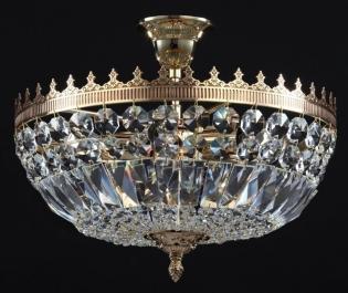 Crystal Semi-Flush - French Gold Chandelier- Asfour  Crystal