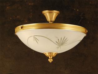 Deckenleuchten - Antique Brass-Messing antik-weißem Opalglas