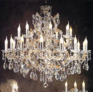 Lustre Maria Theresa - Lustre d'or 24 carats et cristal