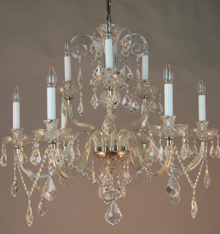 Nickel Chandelier Crystal Asfour, Traditional Dining Room Chandeliers