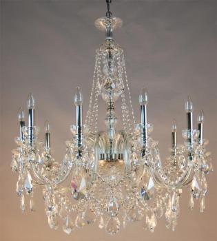 Dining room lighting - Nickel chandelier-Crystal Asfour