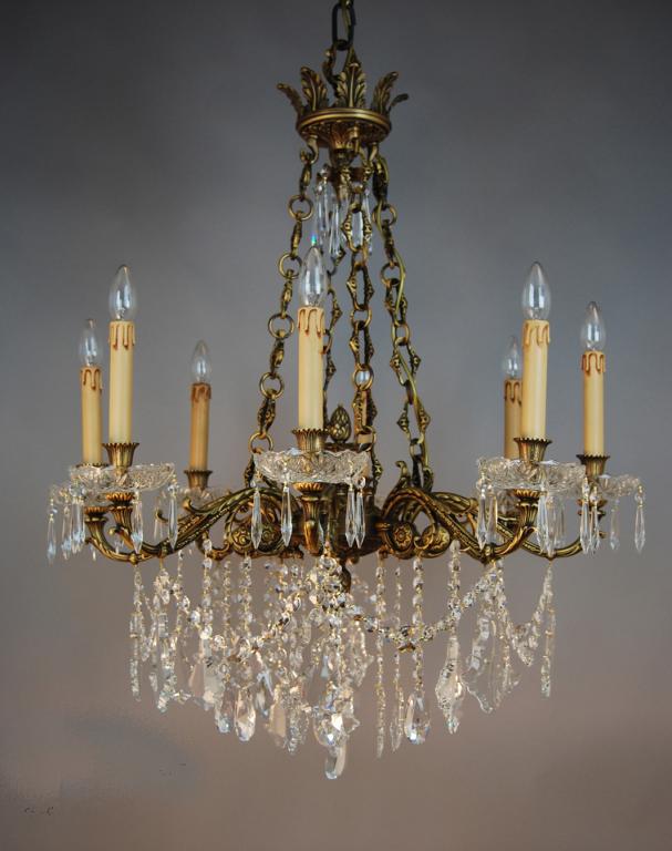 Dining room chandelier - ANTIQUE BRASS – BOHEMIAN CRYSTAL - Bronze and Crystal  Chandeliers - Decorative Chandelier - Sweden
