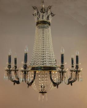 Crystal chandelier - ENGLISH BRONZE – MURANO CRYSTAL