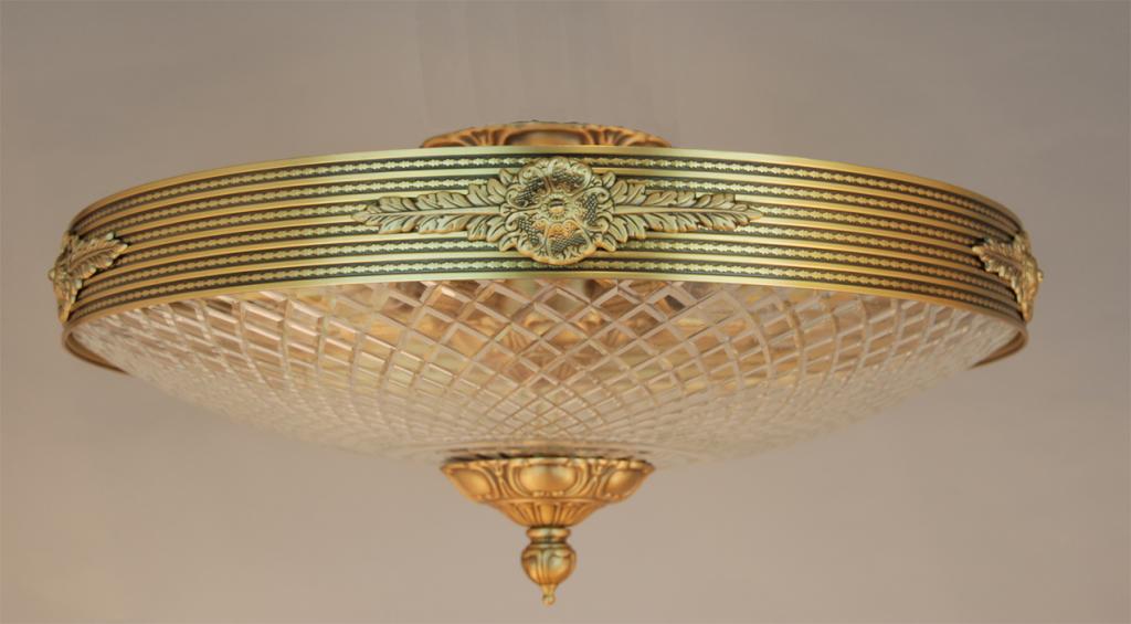 Crystal Semi Flush Old Paris Hand Cut Glass Ceiling Lights