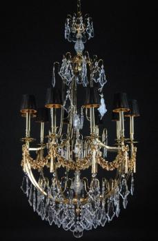 Crystal chandelier - GOLD + BROWN PT