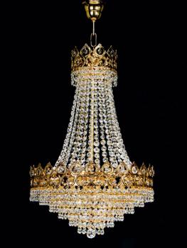 Lámpara de techo cristal - Lampara de oro viejo con cristal Asfour