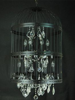 Lampe cage - Antique bronze/ asfour crystal
