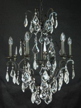 Versailles Glas Lampe - Antique bronze/ asfour crystal
