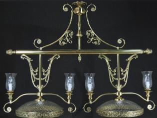 Billard verre de la lampe - French gold/ handcut glass