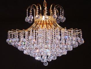 Bedroom Lighting - Gold chandelier-Crystal Asfour