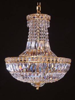 Lámpara dormitorio techo - Lampara de oro con cristal Asfour