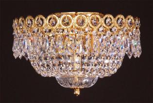 Semi-Plafon Cristal - Lampara Oro -Asfour Cristal