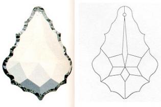 French Pendaloque - Clear Crystal Almond - Full Leaded Crystal