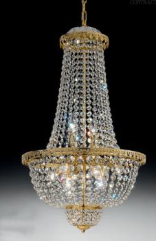 Chandeliers - Gold chandelier-Crystal Asfour