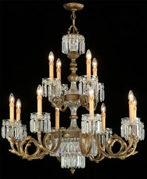 Bronze and crystal chandelier - Old Vintage Chandelier