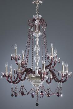Lampara de comedor - Niquel-cristal asfour