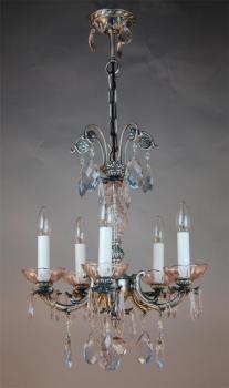 Pendant Light - Old Silver Chandelier and Murano