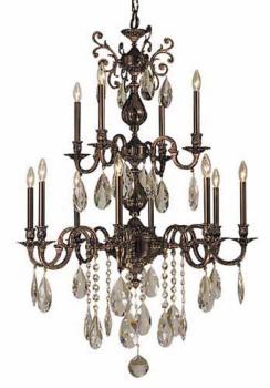 Pendant Light - Antique Bronze Chandelier - Asfour Crystal