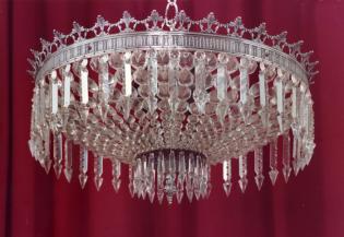 Crystal chandelier - Chandelier Antique Brass- murano crystal