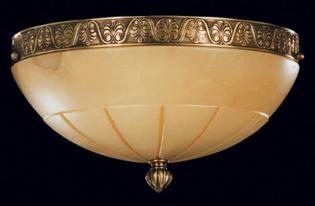 Applique arbatre - Lustre Antique Brass(Antique laiton)-albâtre Champagne