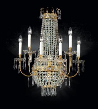 Aplique de cristal - Lampara Gold-Full Leaded Crystal