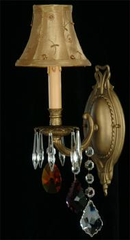 Wallsconce - Chandelier Rust brown color crystal