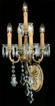 Lampara de cristal - Lampara Antique brass -Full Leaded Crystal