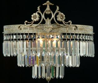 Lampara de cristal - Lampara Roman Pewter-Full Leaded Crystal